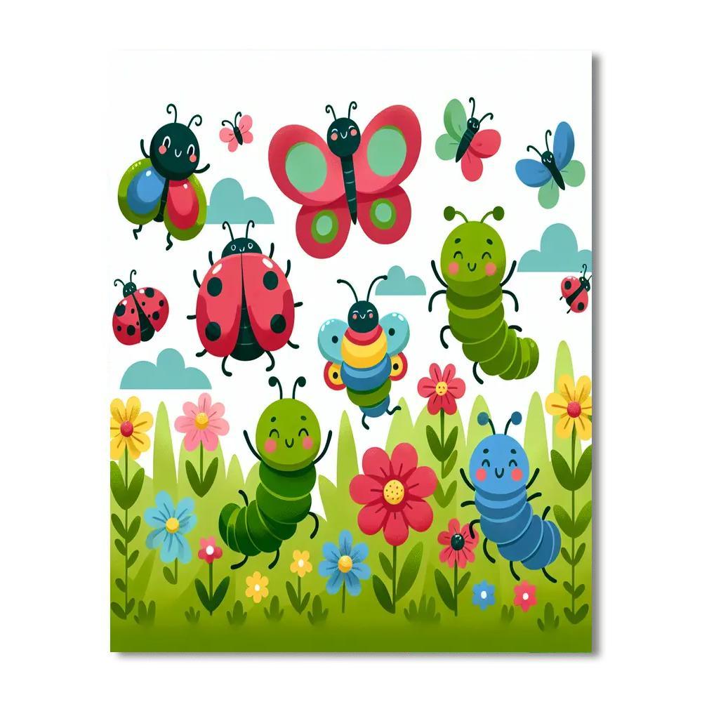 Playful Garden Bugs Numbered Painting Kits