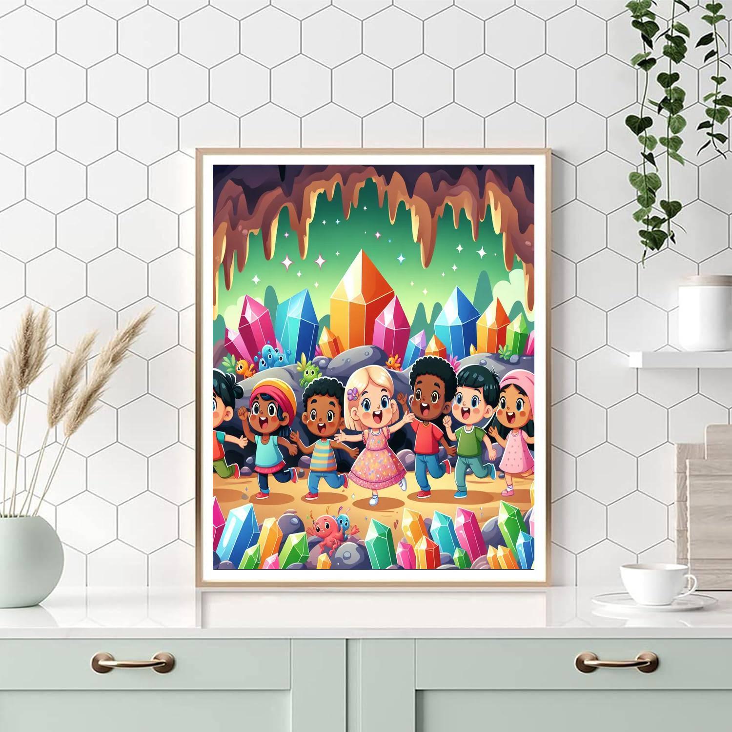 Colorful Caves Paint By Numbers Art