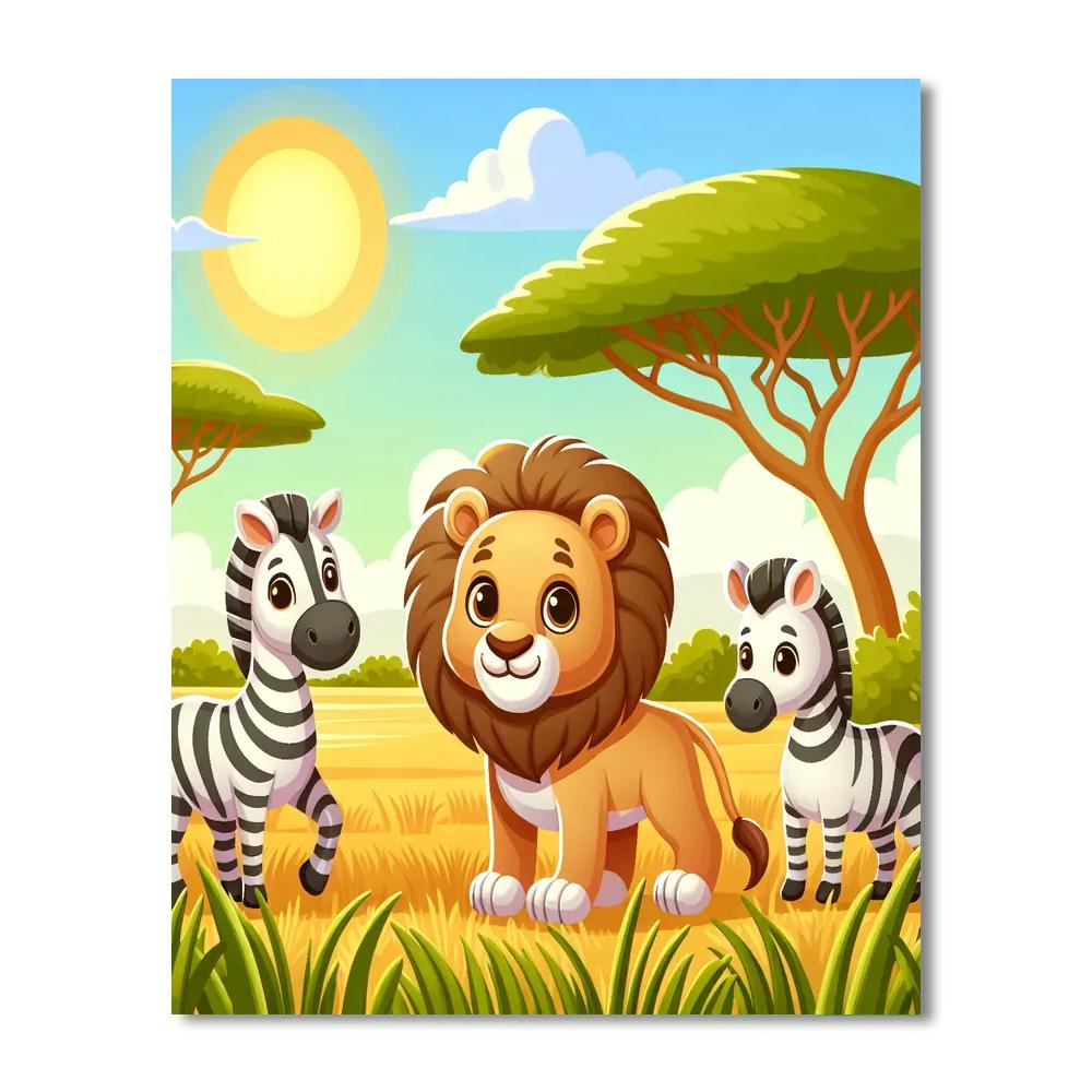 Sunlit Savannah Safari Numbered Painting Kits