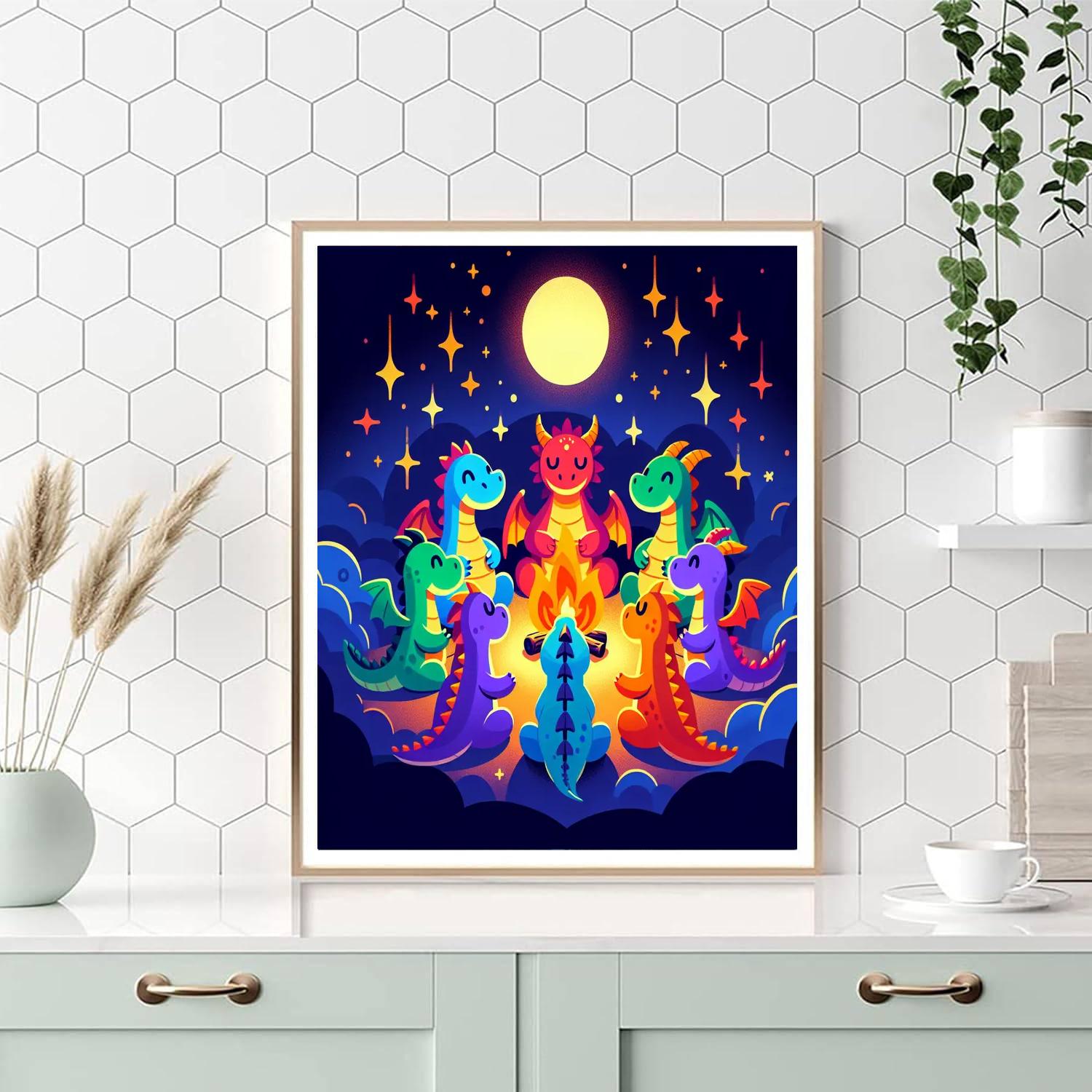 Dragon Firelight Tales Paint By Numbers Art