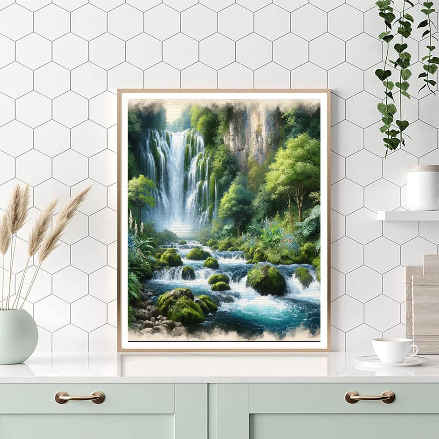 Meditative Zen Waterfall Paint By Color
