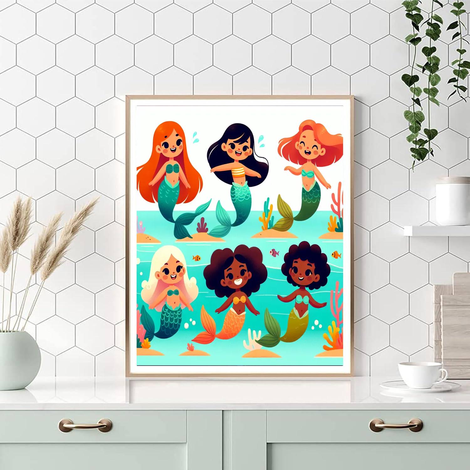 Mermaid Lagoon Laughter Painting By Numbers Kit