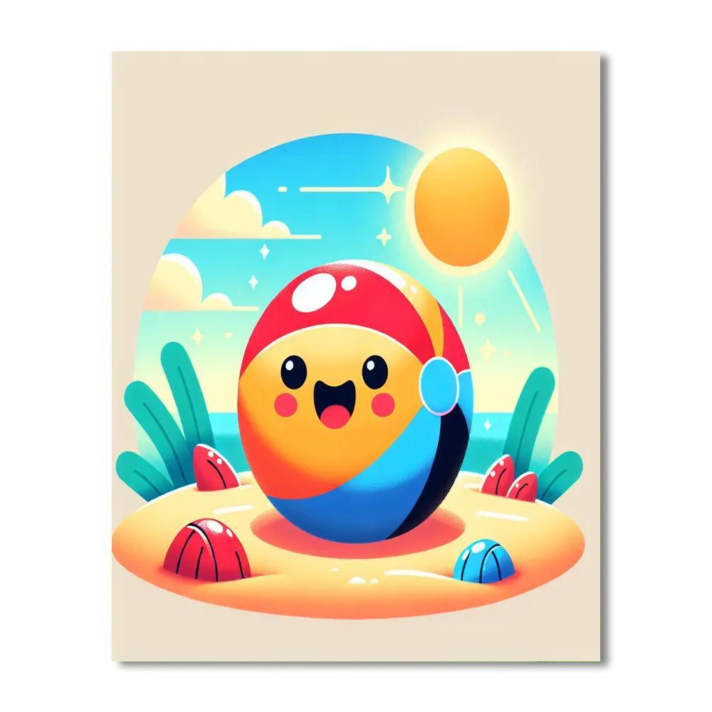 Bubbly Beach Ball DIY Paint By Numbers