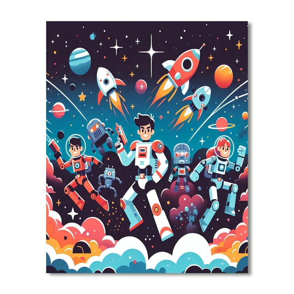 Galactic Star Battle Paint By Numbers Art