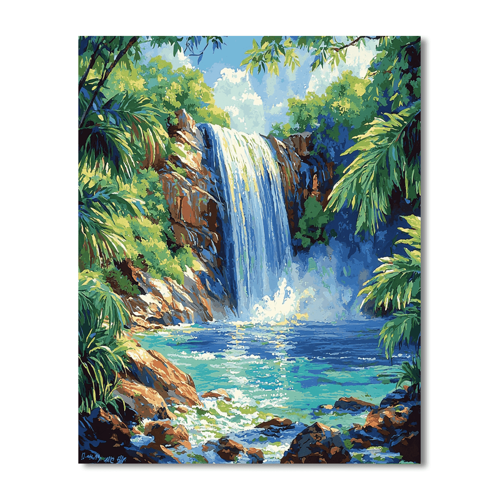 Hidden Waterfall Of Tamarin Paint By Numbers