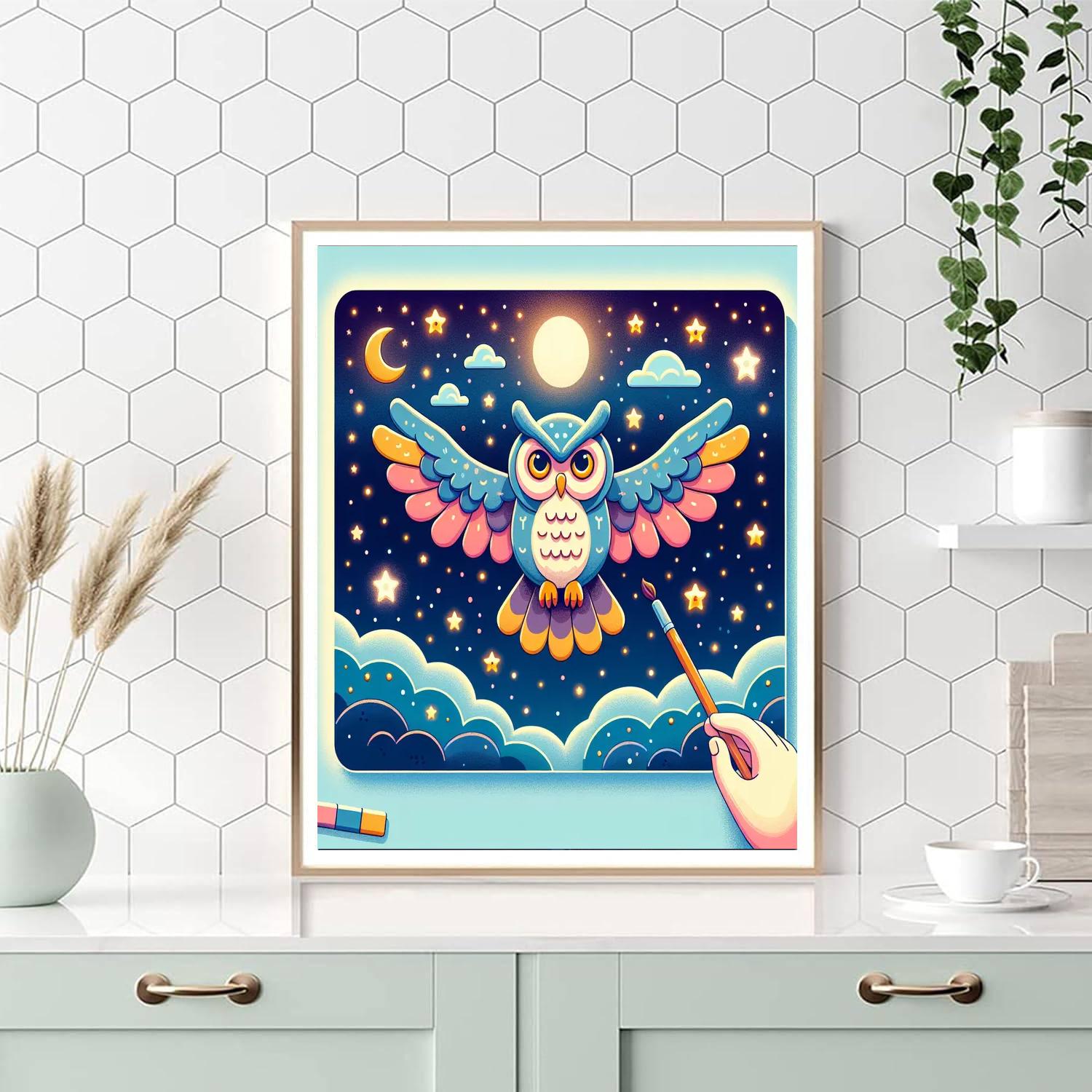 Adventurous Owl's Night Flight Paint By Numbers Kits