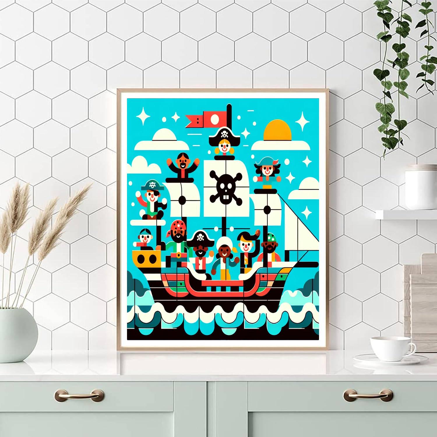 Pioneering Pirates' Treasure Painting Number Kit