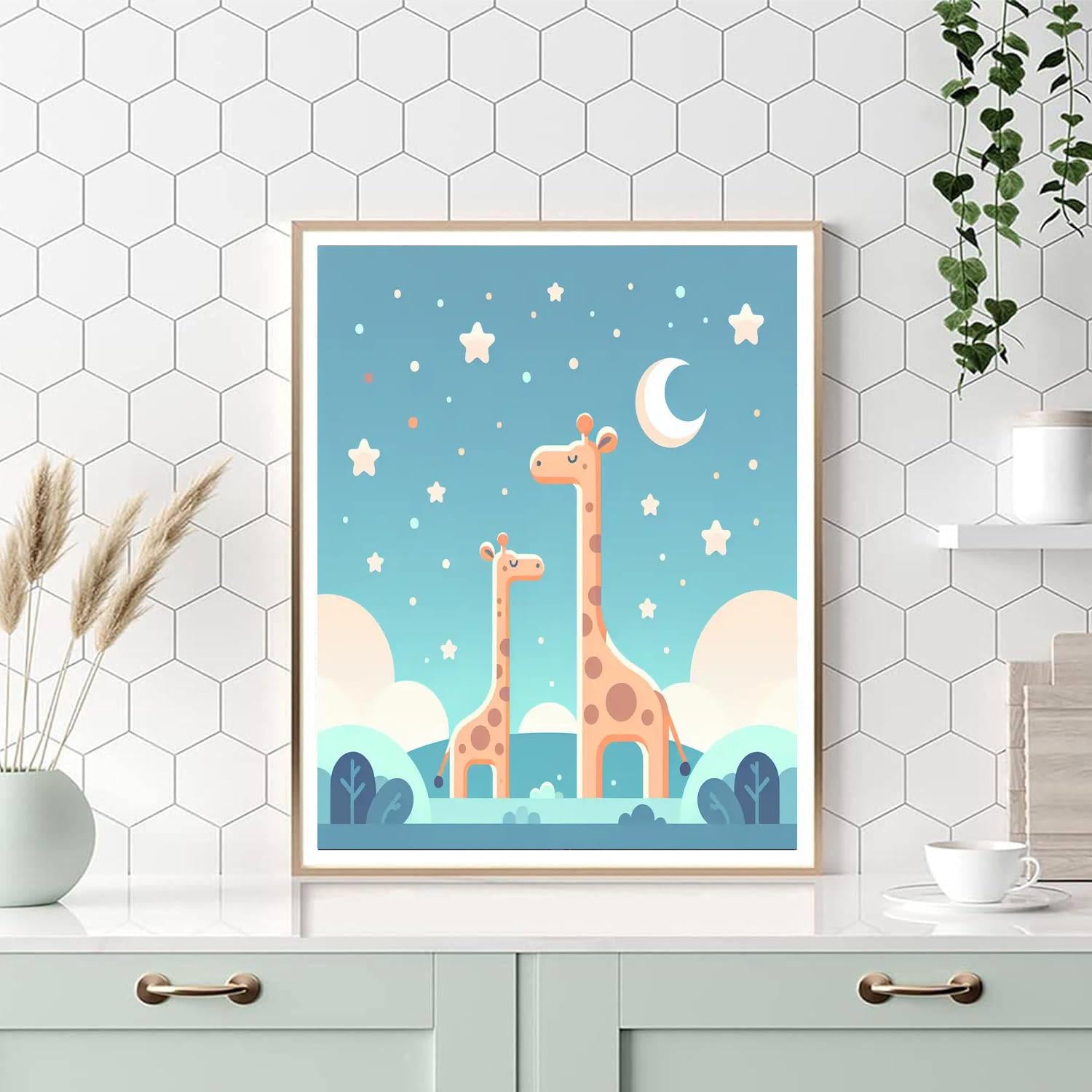 Stargazing Giraffes Painting By Numbers Kit