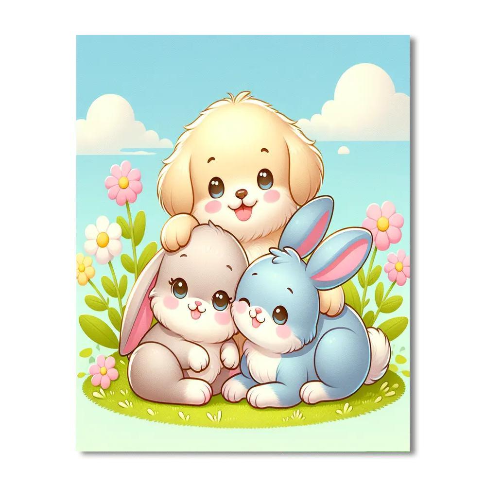 Charming Animal Pals Paint By Numbers Art
