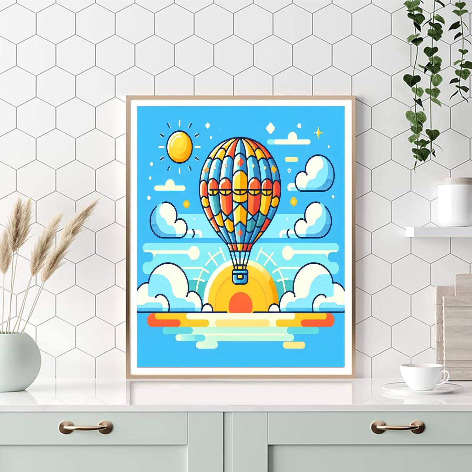 Vibrant Hot Air Balloon Paint By Numbers Art