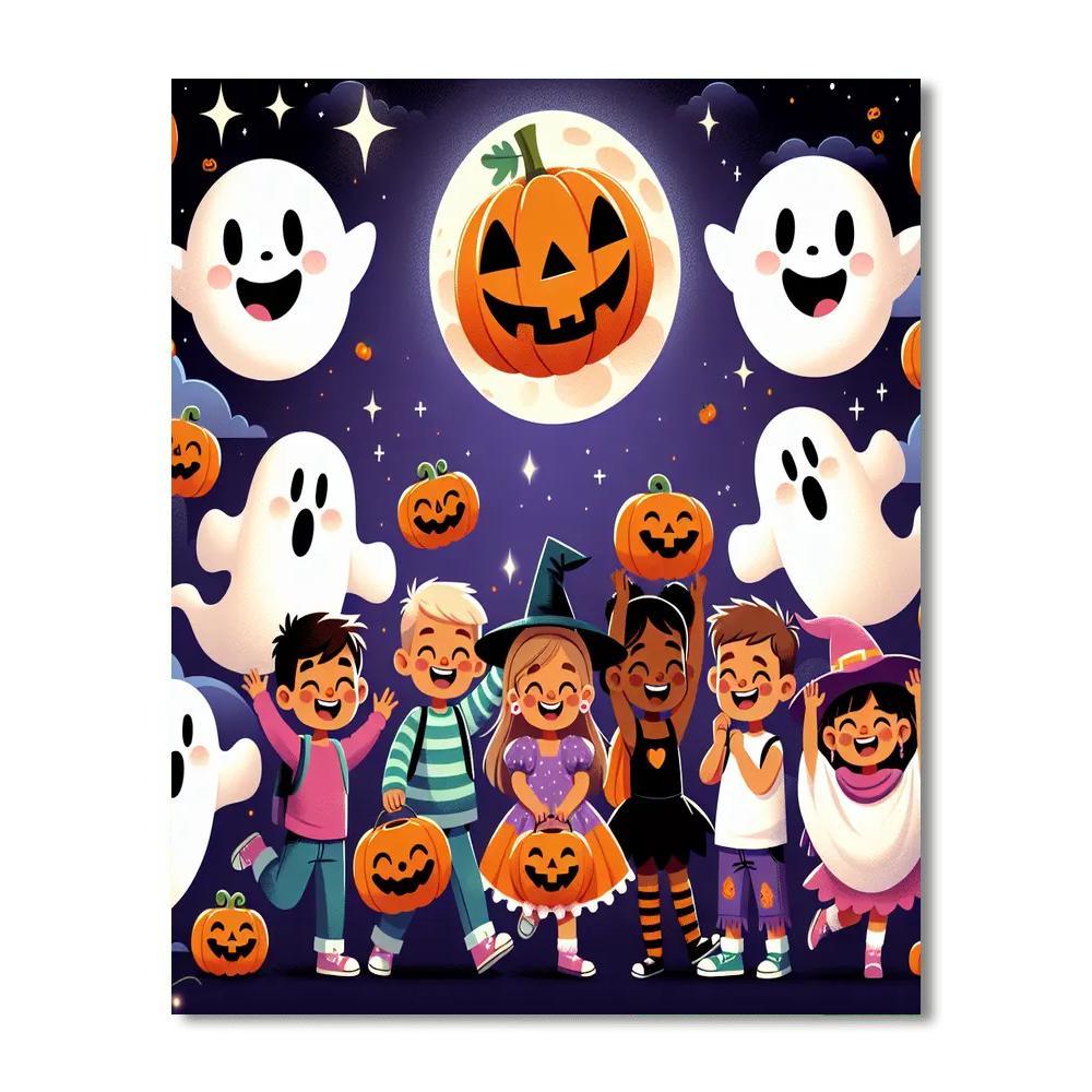 Cheerful Halloween Bash DIY Paint By Numbers