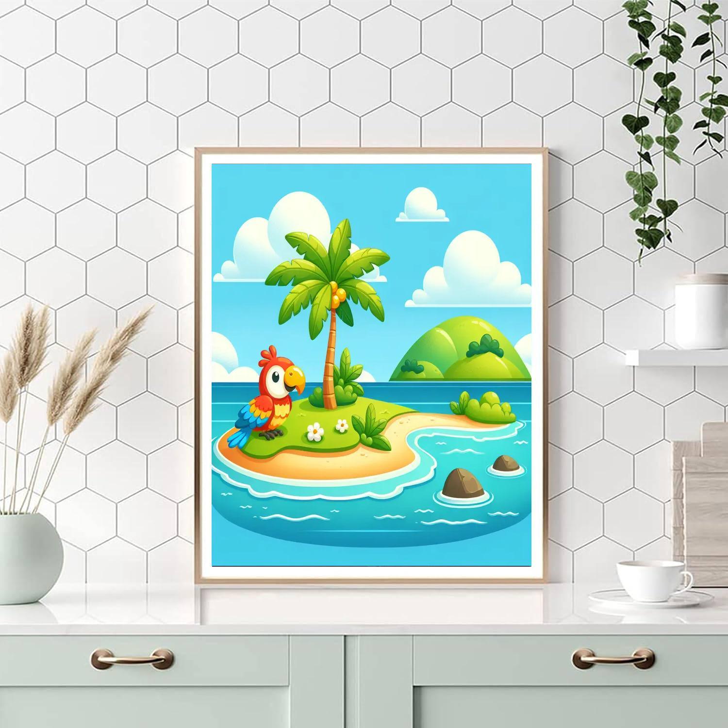 Tropical Island Oasis Paint By Color
