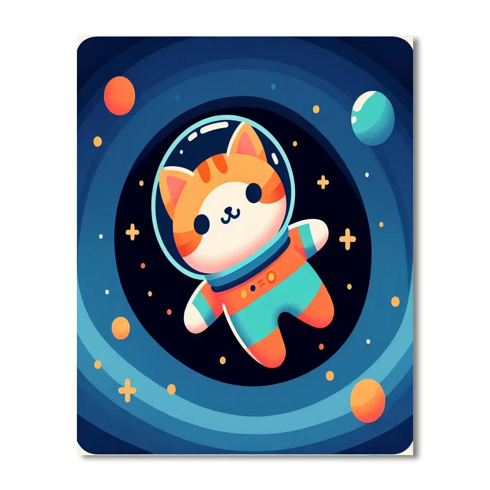Cosmic Cat's Journey Paint By Color