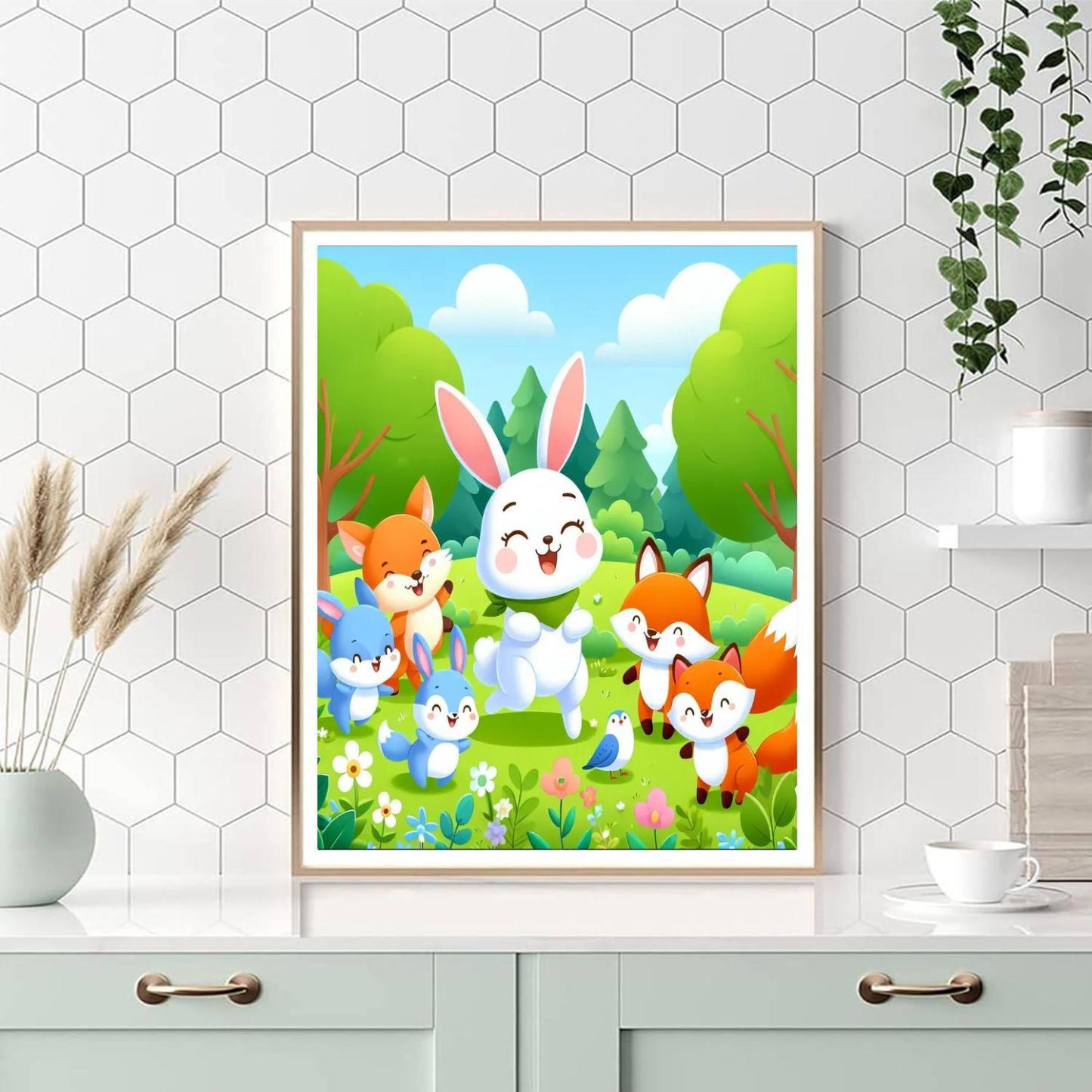 Happy Woodland Creatures DIY Paint By Numbers
