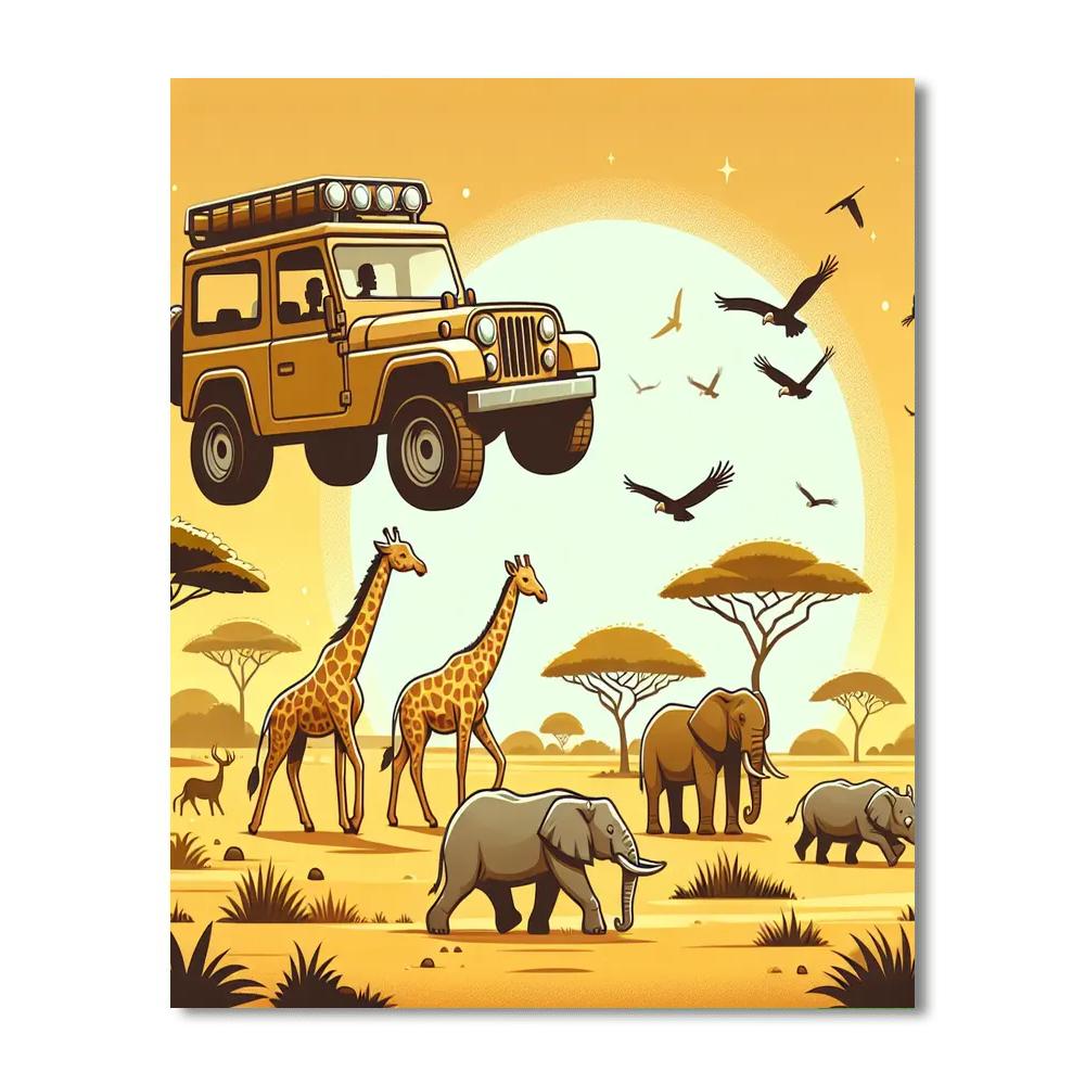 Safari On The Savanna Painting Number Kit