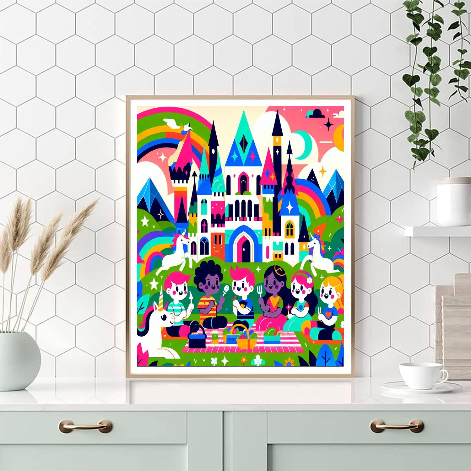Enchanted Castle Picnic Paint By Numbers Art