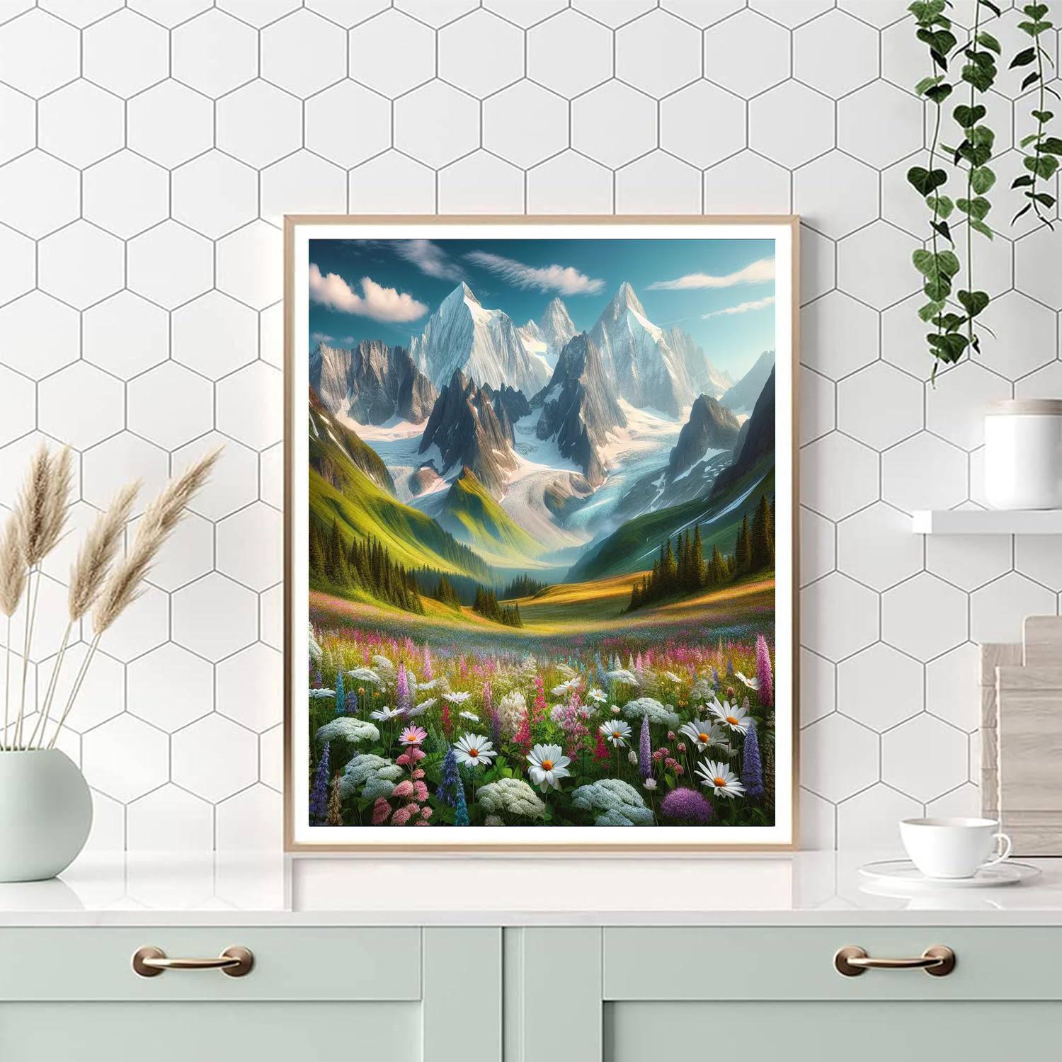 Peaceful Alpine Meadow Paint By Numbers Kits