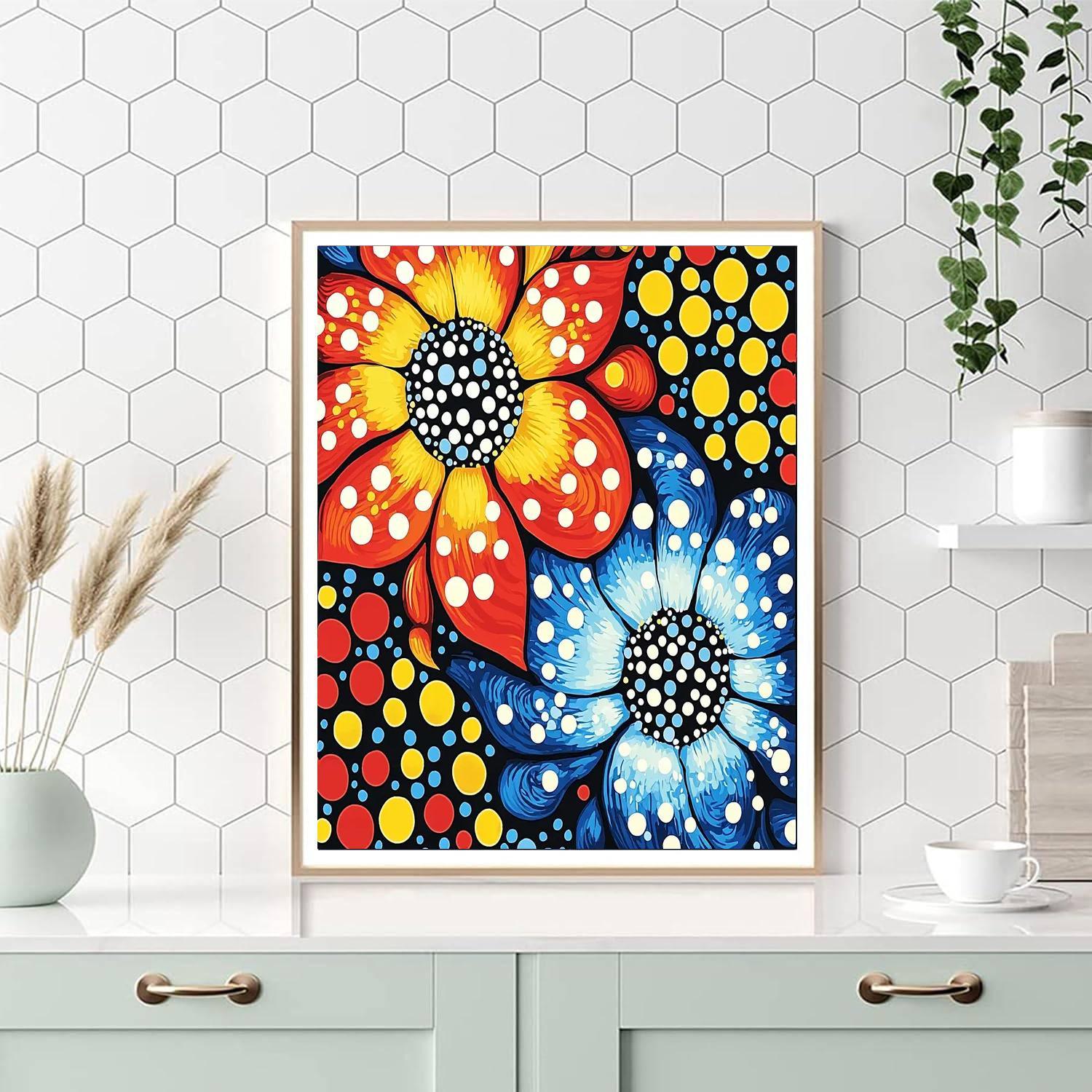 Yayoi Kusama Inspired Infinite Floral Rhythm  Painting By Numbers Kit