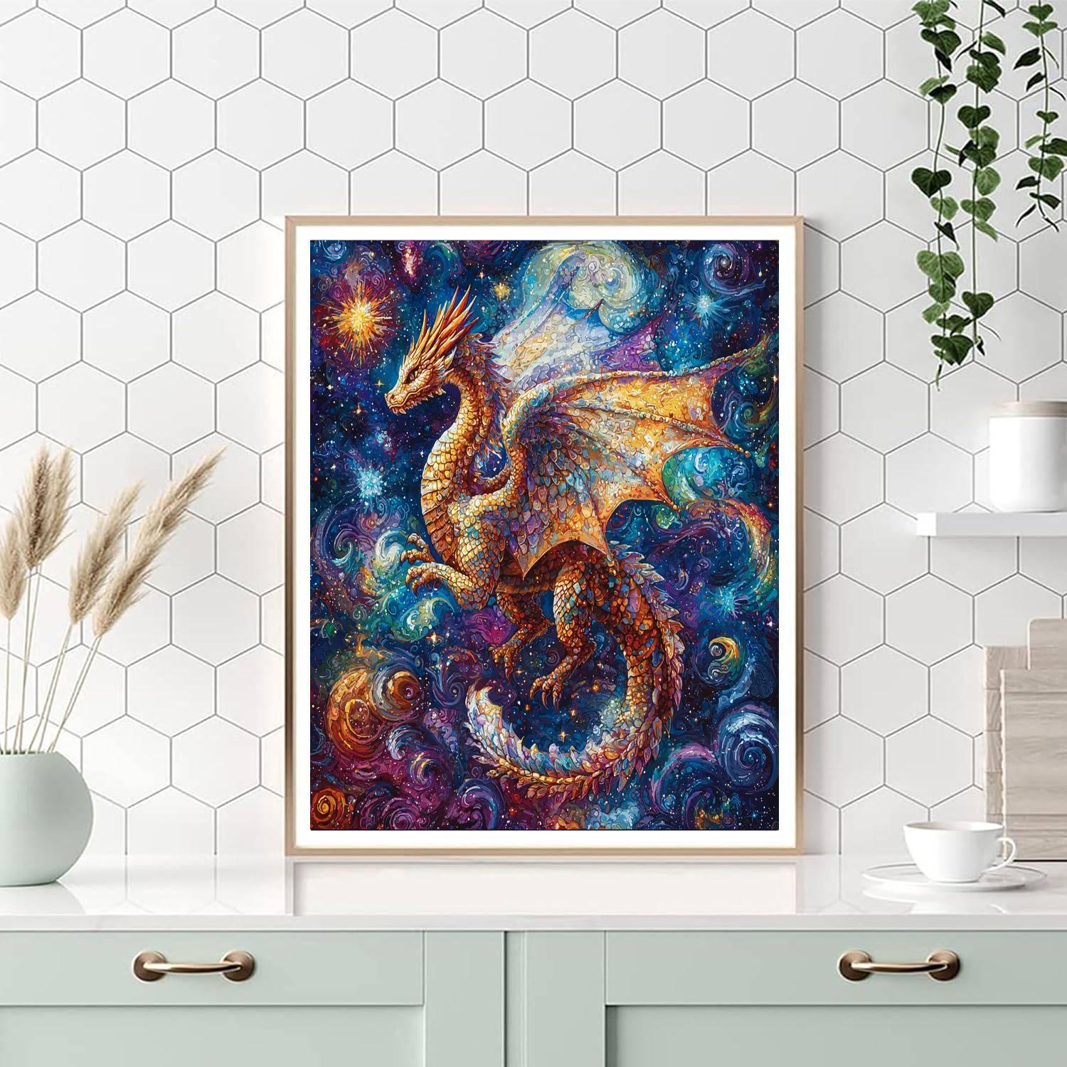 Michelangelo Inspired Celestial Dragon's Dance  Painting By Numbers Kit