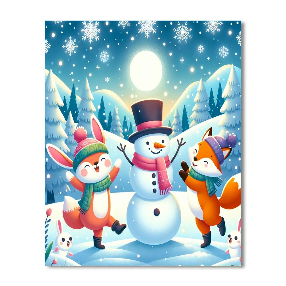 Dancing Winter Friends Numbered Painting Kits
