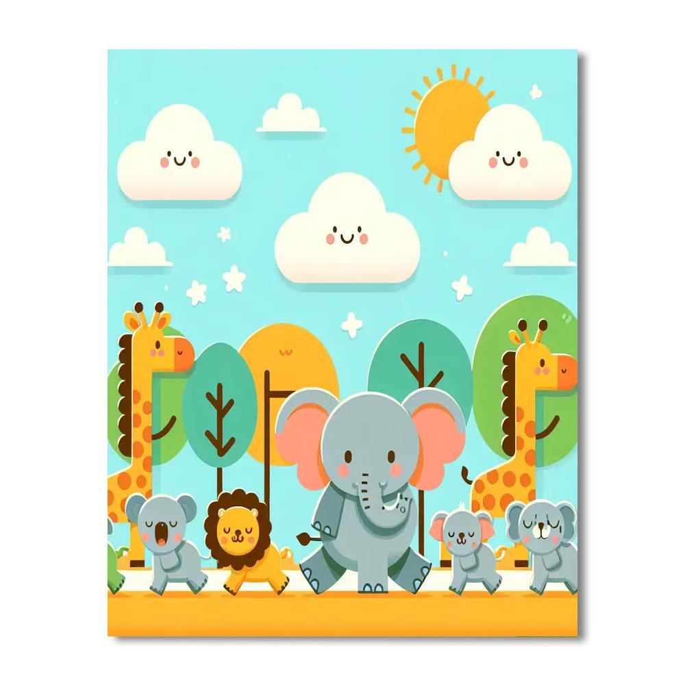 The Joyful Animal Parade DIY Paint By Numbers