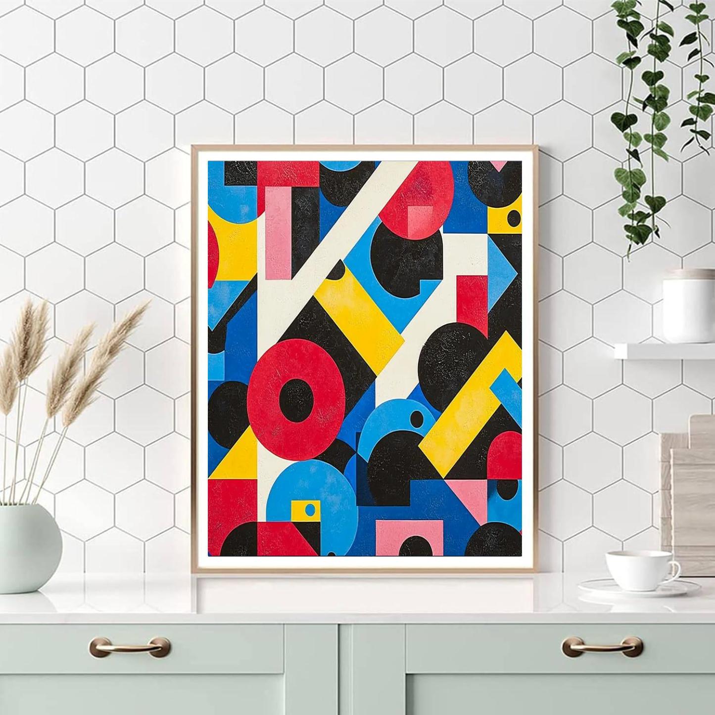 Kazimir Malevich Inspired Colorful Geometry  Paint By Color