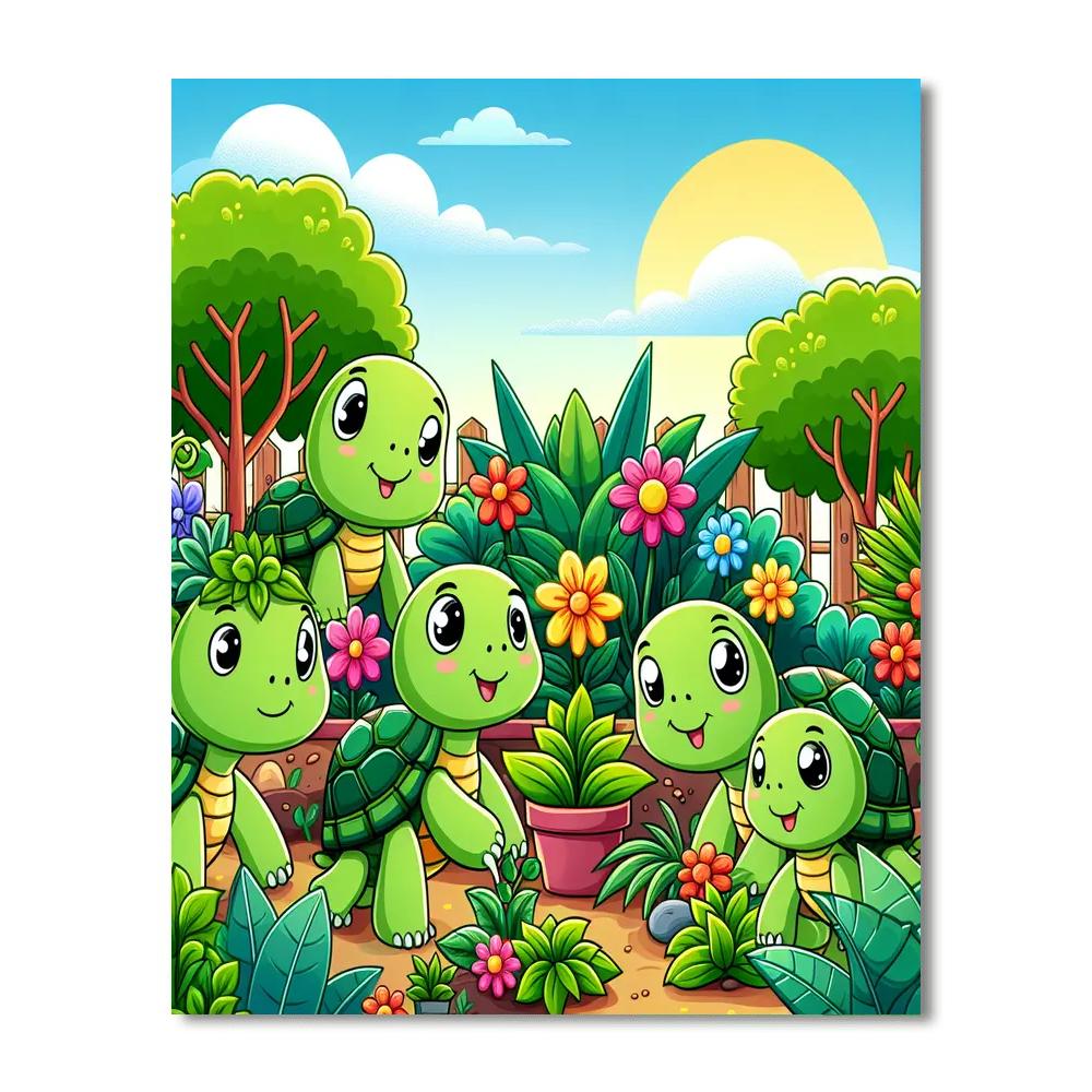 Curious Garden Turtles Numbered Painting Kits