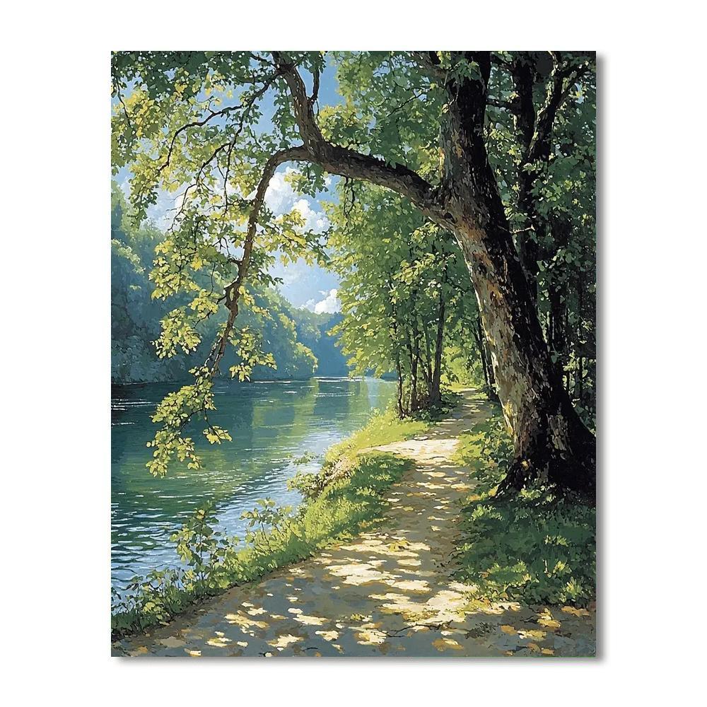 Jean-Baptiste-Camille Corot Inspired Riverside Echoes  DIY Paint By Numbers