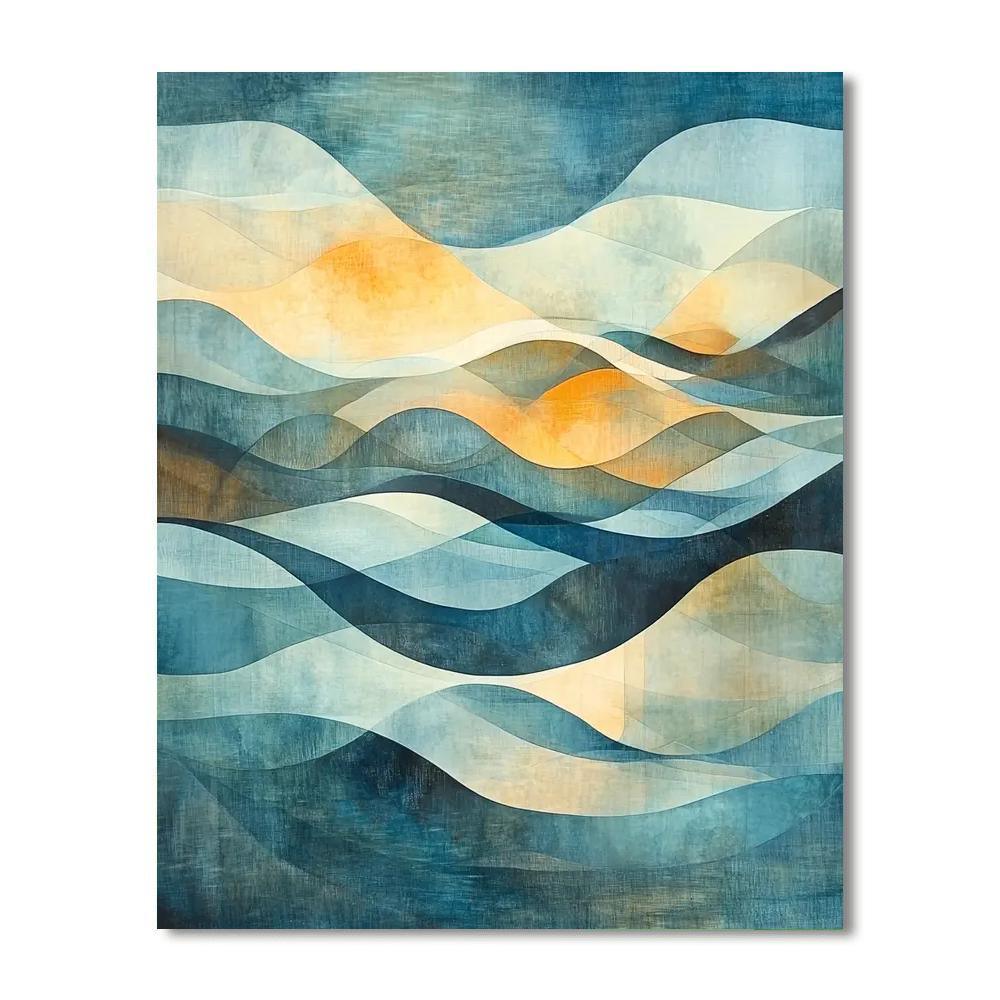 Nandalal Bose Inspired Fluid Reflections  Painting Number Kit