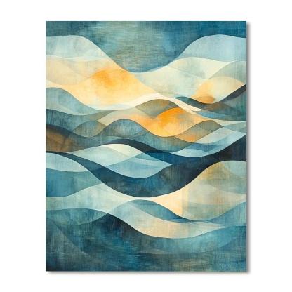 Nandalal Bose Inspired Fluid Reflections  Painting Number Kit