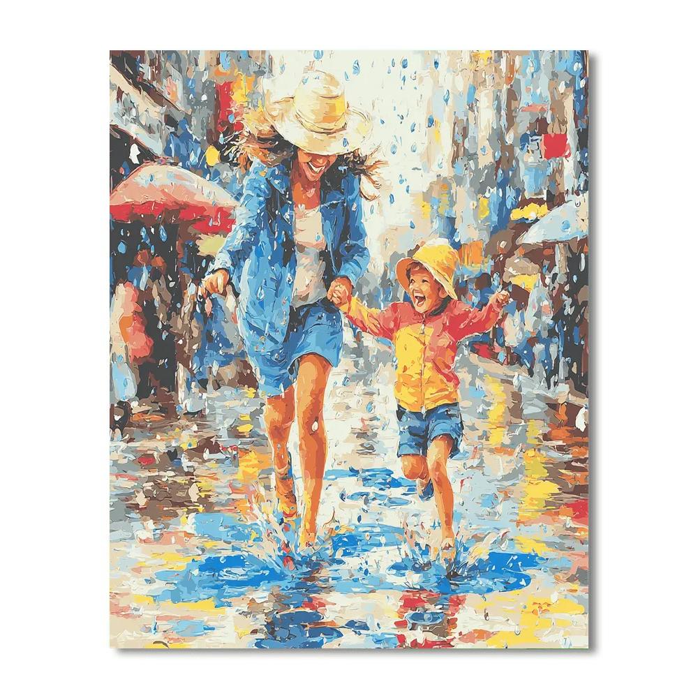 Dancing In The Rain With Mom Number Painting