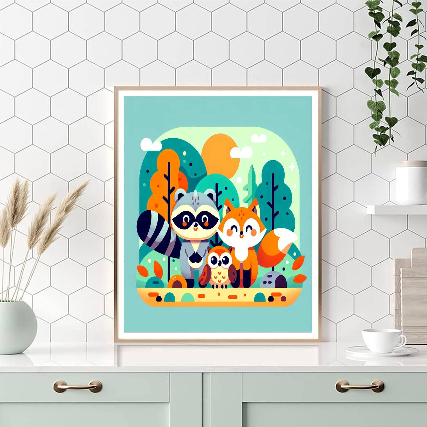 Fun Forest Friends Painting Number Kit