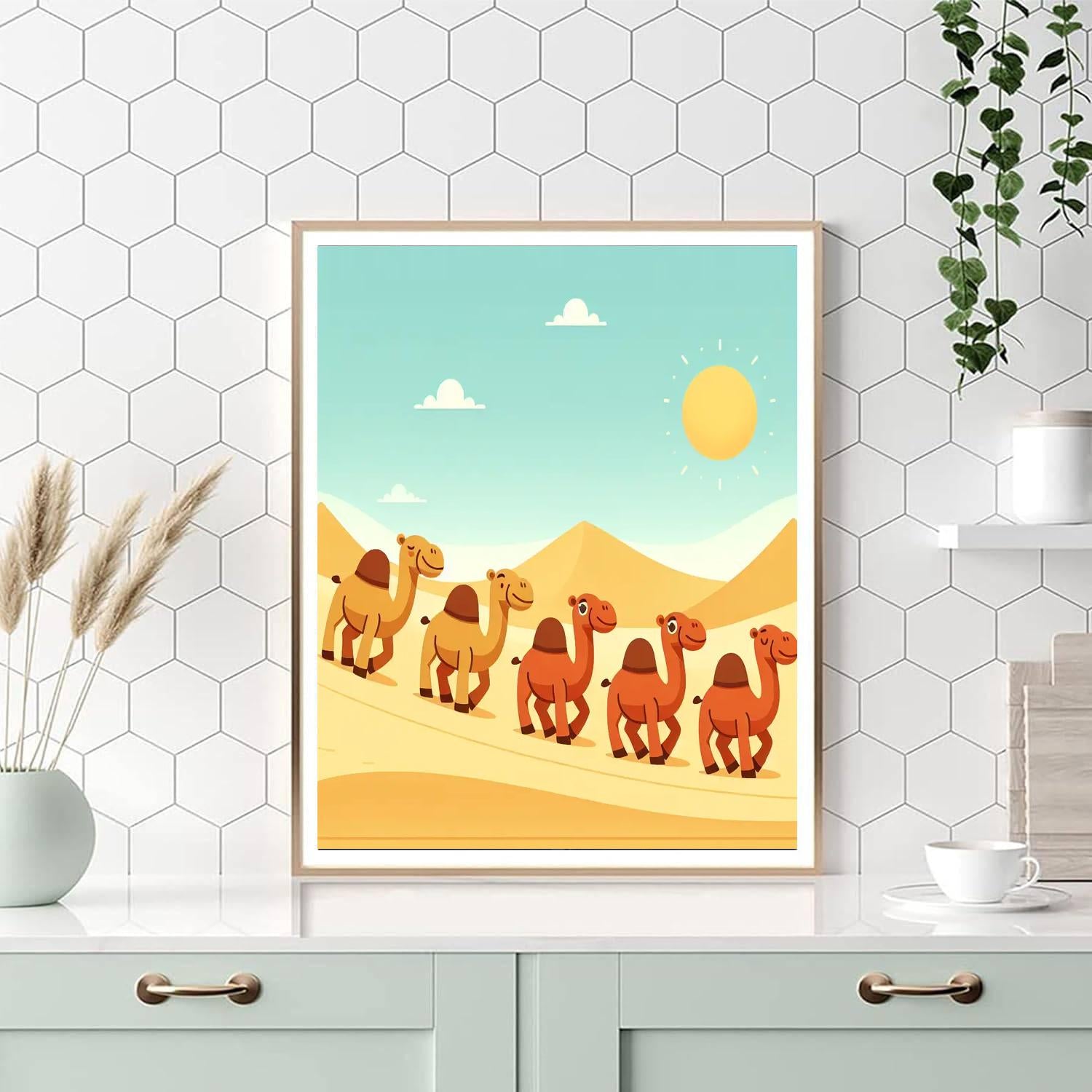 Cuddly Camel Caravan Painting Number Kit