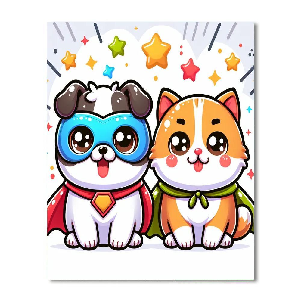 Superhero Pets Paint By Color