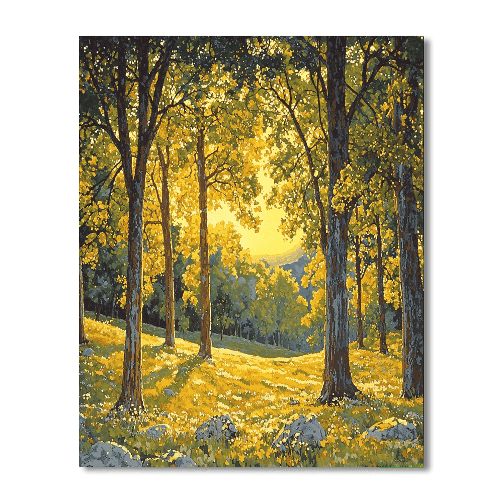 Maxfield Parrish Inspired Glimmering Groves  DIY Paint By Numbers