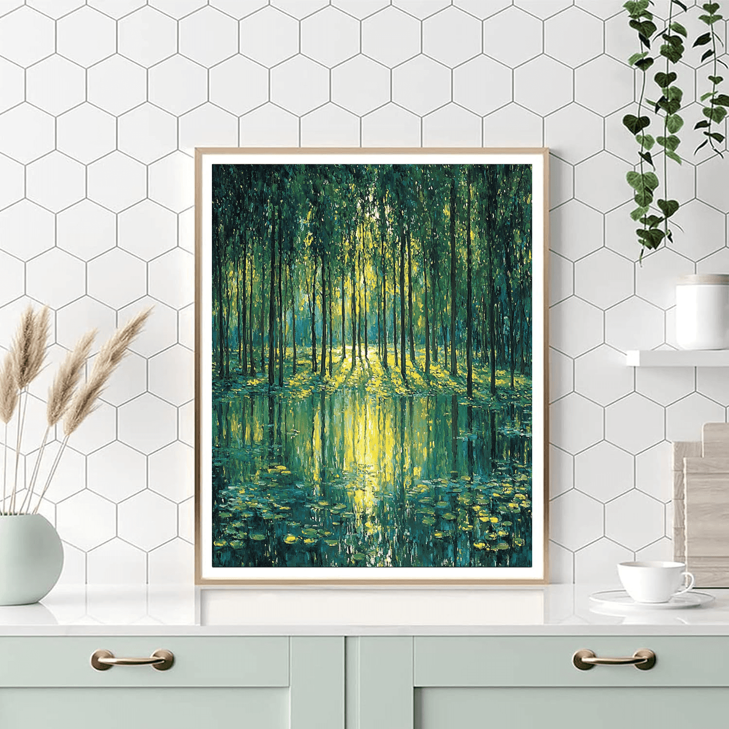 Claude Monet Inspired Verdant Reflections  Numbered Painting Kits