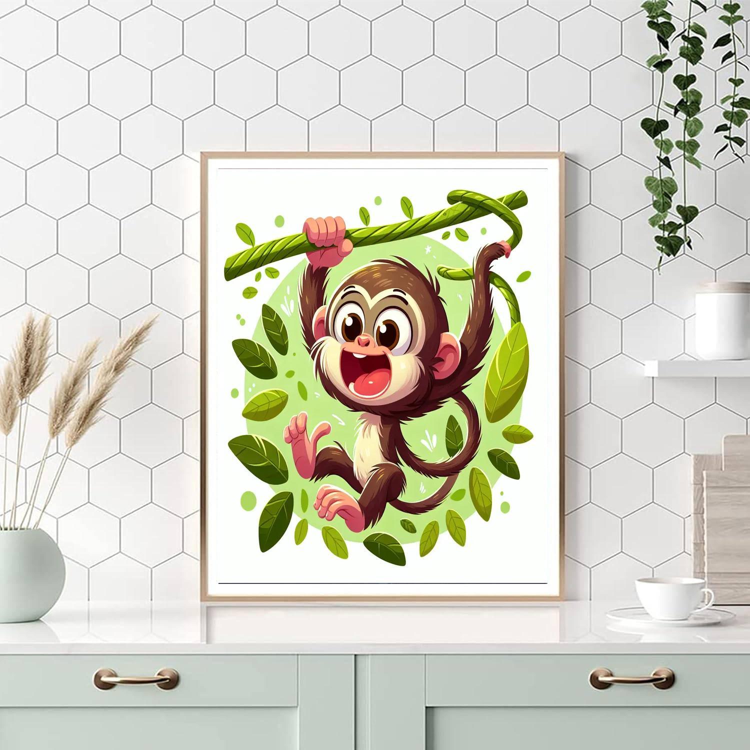 Vivacious Vervet Monkey Painting By Numbers Kit