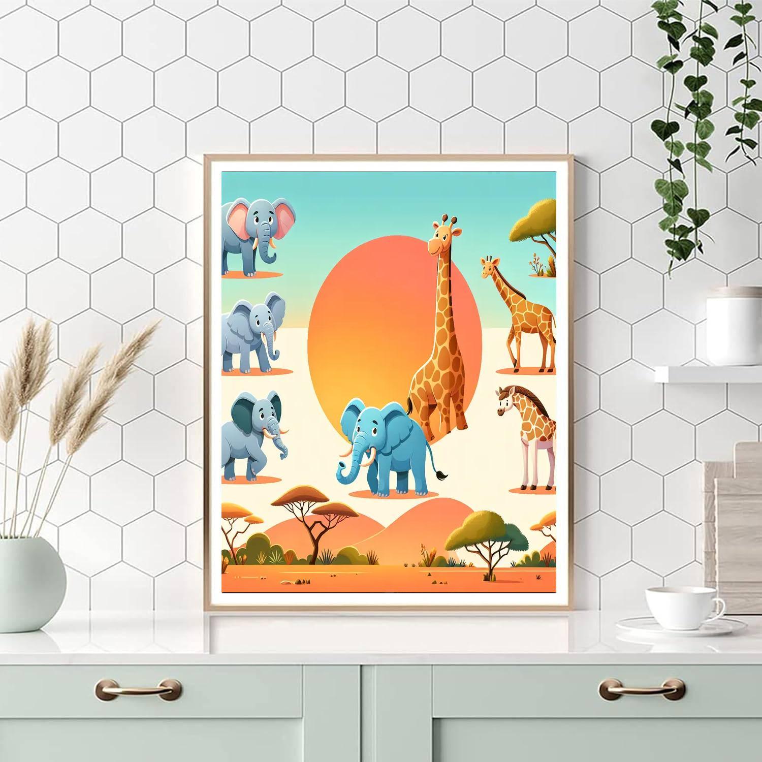 Safari Sunset Journey Paint By Numbers Art