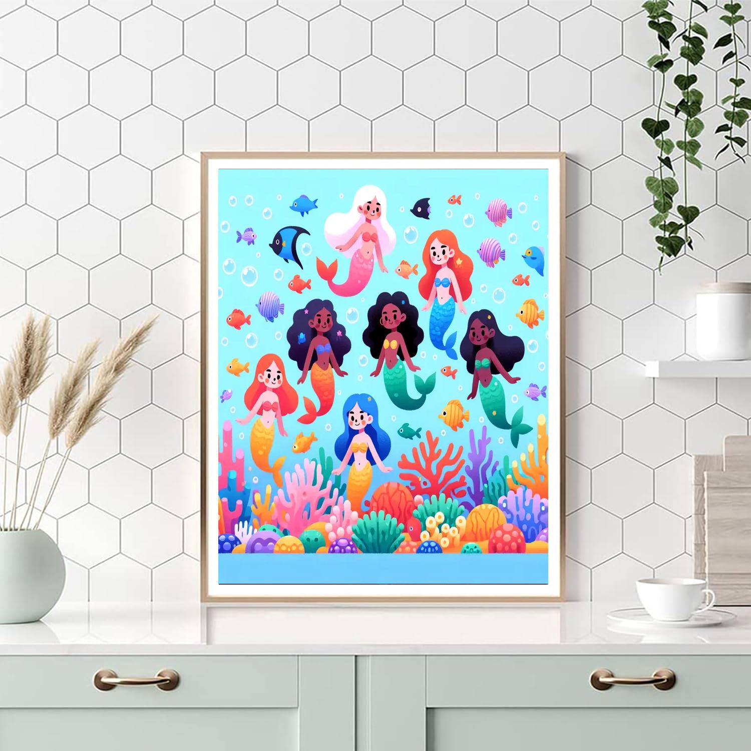 Mystical Mermaid Reef Paint By Numbers Art