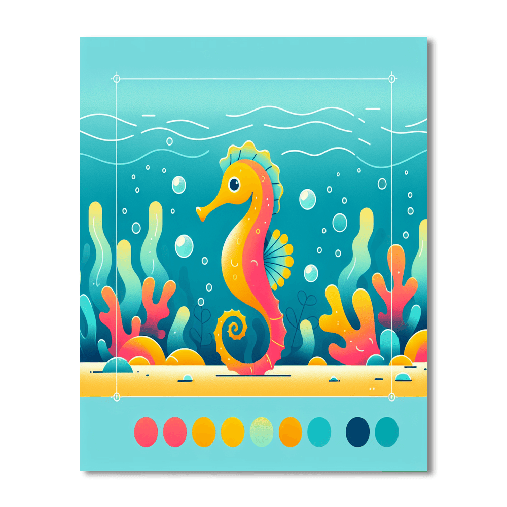 Shiny Seahorses Paint By Numbers Art