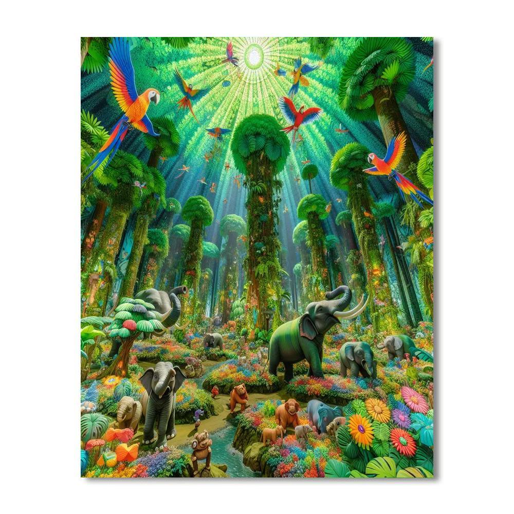 Rainbow Jungle Adventure Numbered Painting Kits