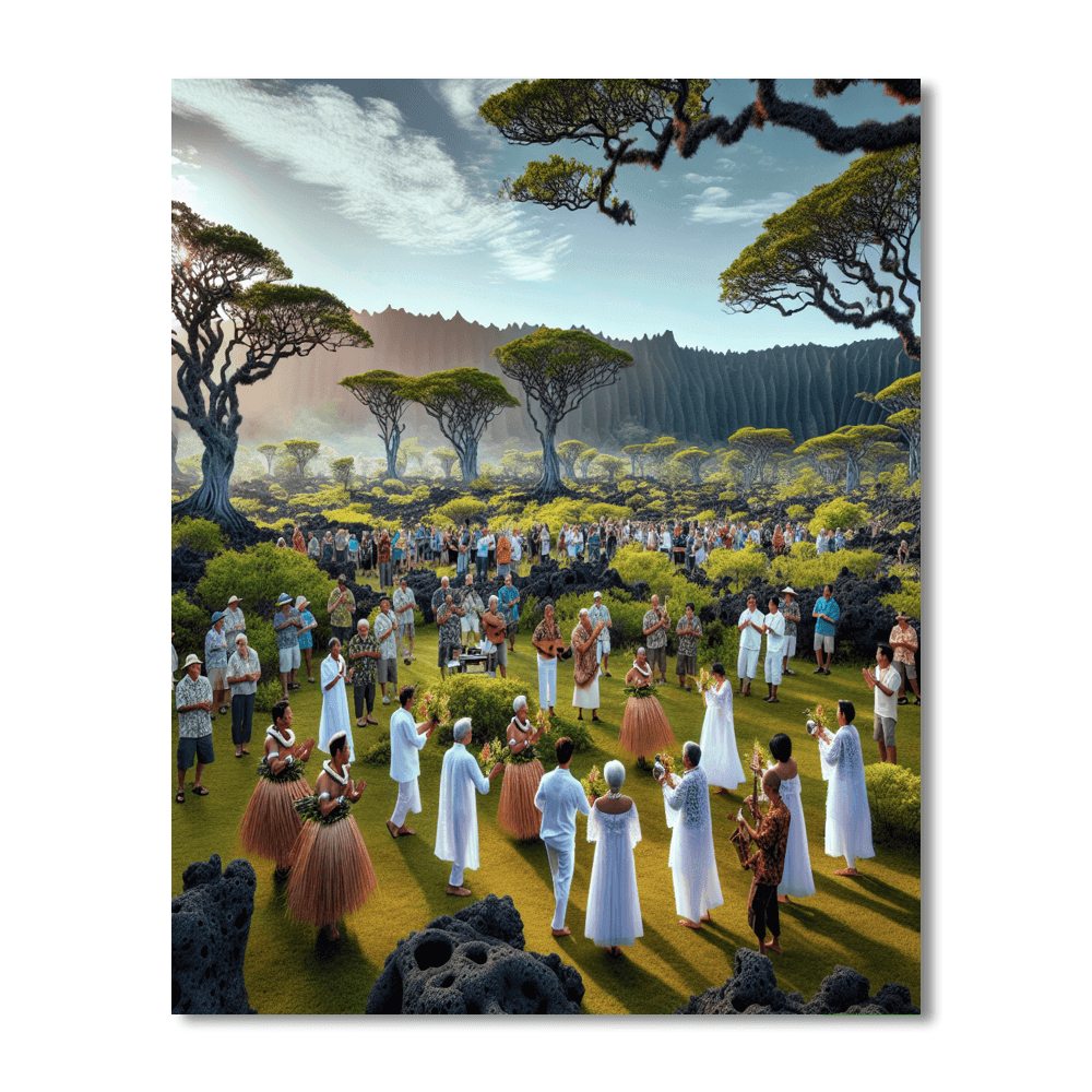 Pahoa Lava Tree State Monument Festival - Hawaii, Usa Paint By Numbers Kits