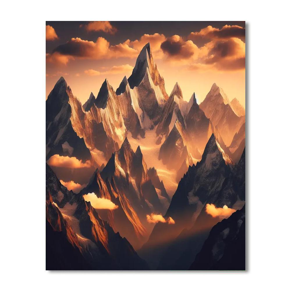 Mystical Mountain Sunrise DIY Paint By Numbers