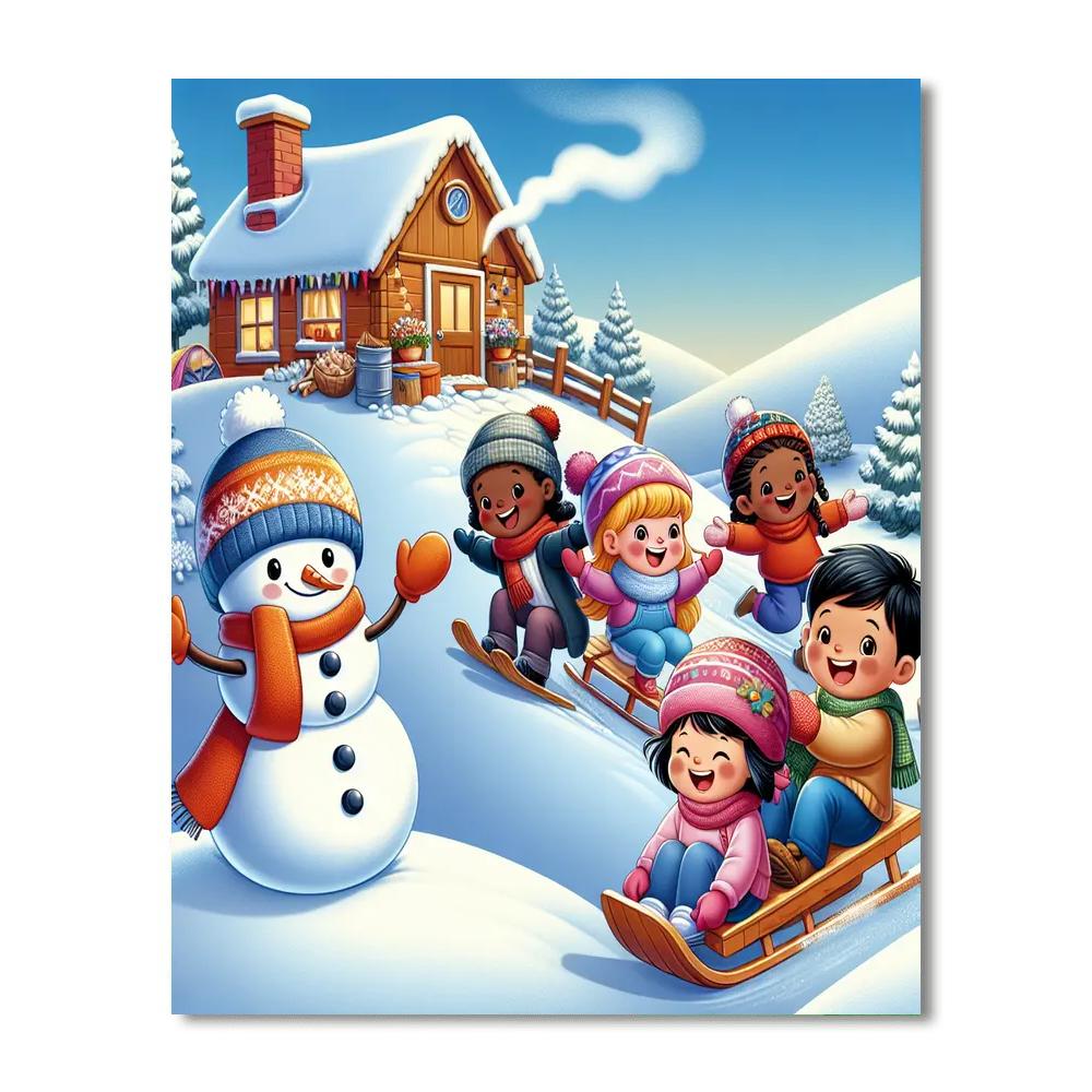 Whimsical Winter Scenes Number Painting