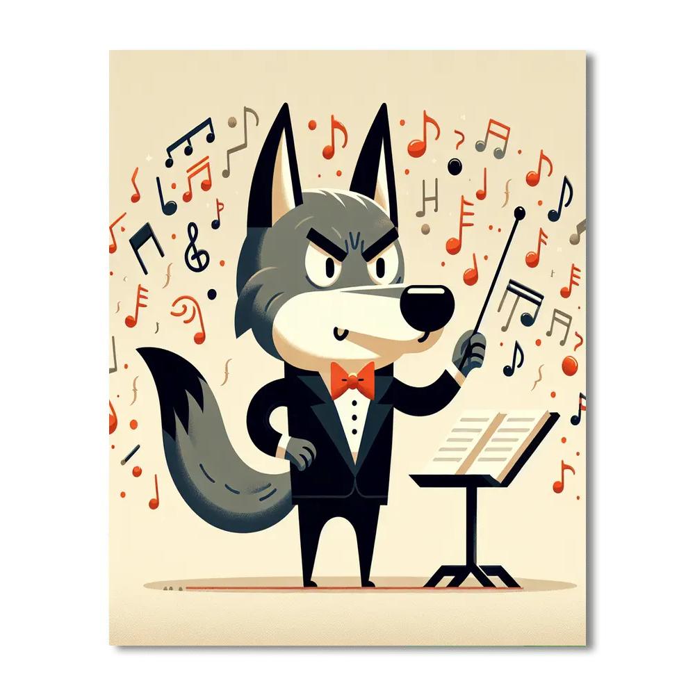 Musical Maestro Wolf Number Painting
