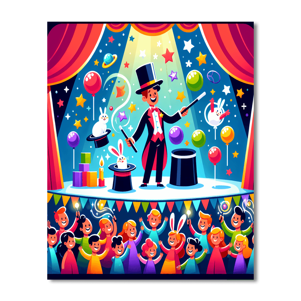 Vibrant Magic Show Number Painting