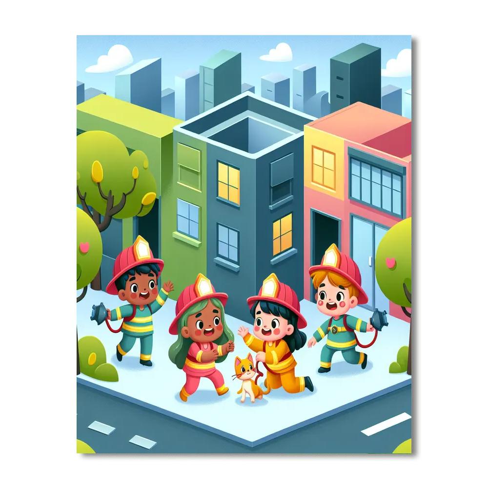 Friendly Firefighter Fun Number Painting