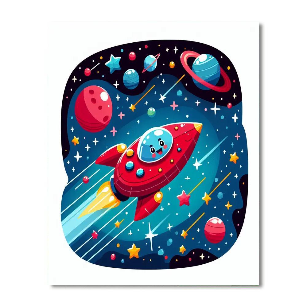 Adventurous Starship DIY Paint By Numbers