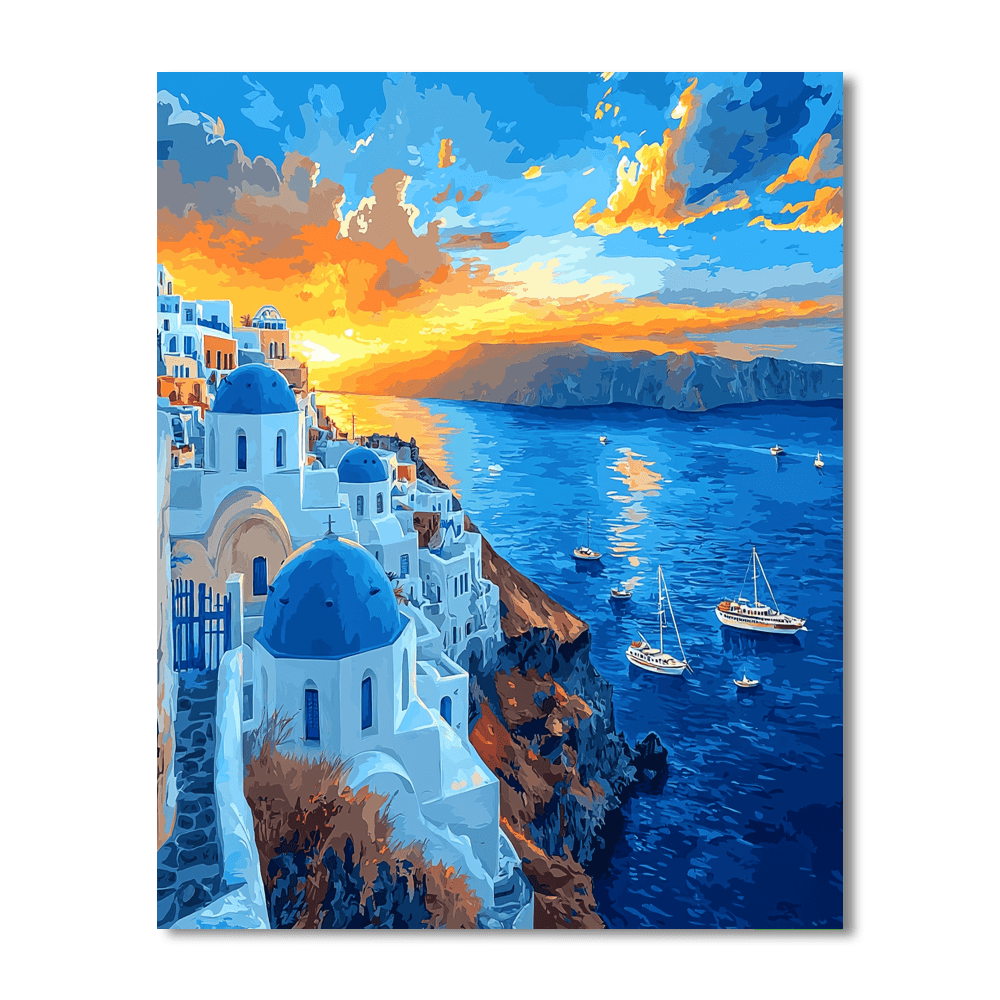 Santorini Caldera DIY Paint By Numbers