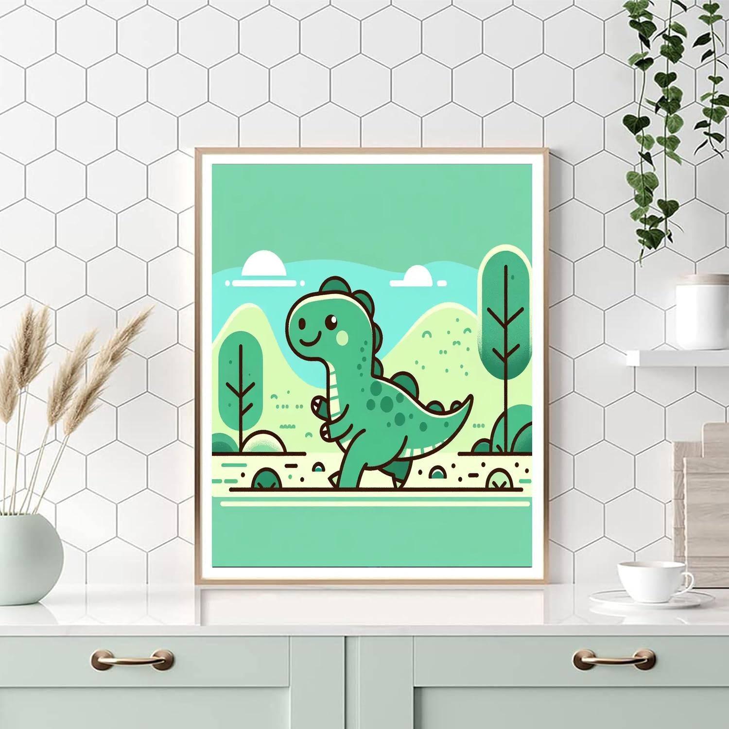 Friendly Dinosaur Roam Paint By Color